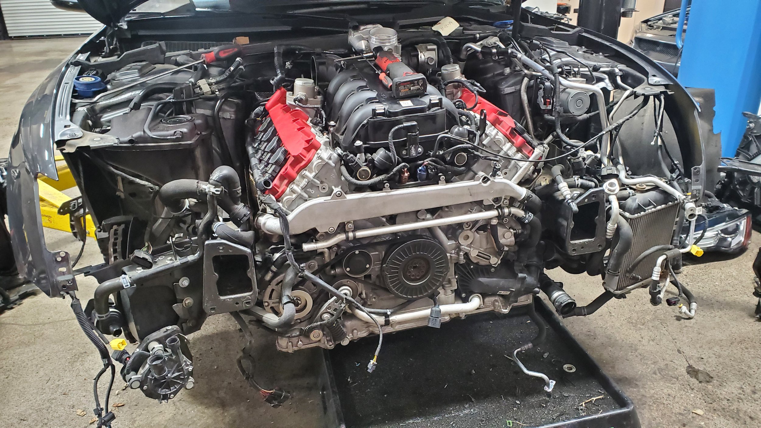 Engine disassembled for rebuild