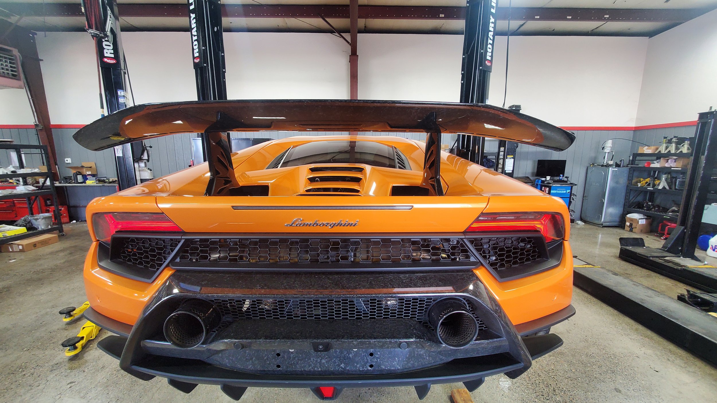 Lamborghini on the lift